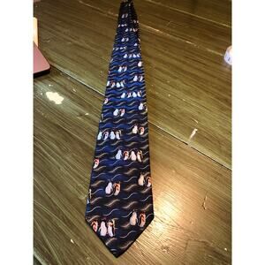 Robert Talbott NWOT Blue Silk Penguin Necktie